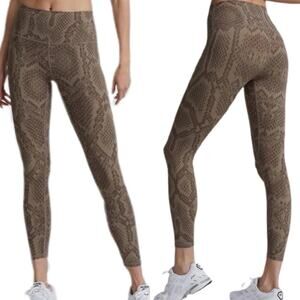 Varley Let's Go High Rise Khaki Snake Leggings